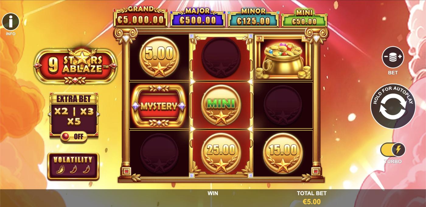 9 Stars Ablaze: image of main menu
