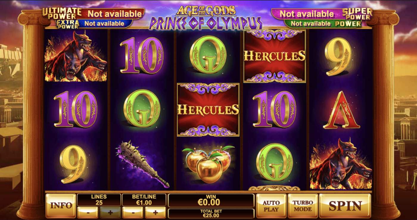 Age of The Gods: Prince of Olympus: image of main menu