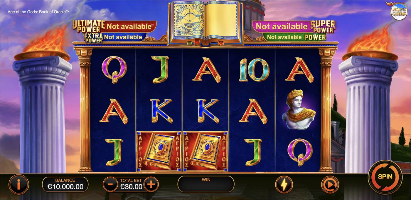 Age of the Gods: Book of Oracle: image of main menu