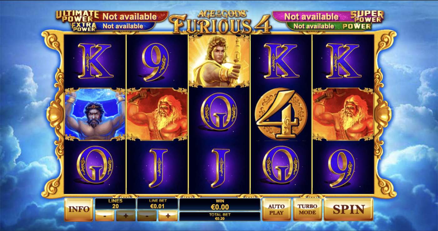 Age of the Gods: Furious 4: image of main menu