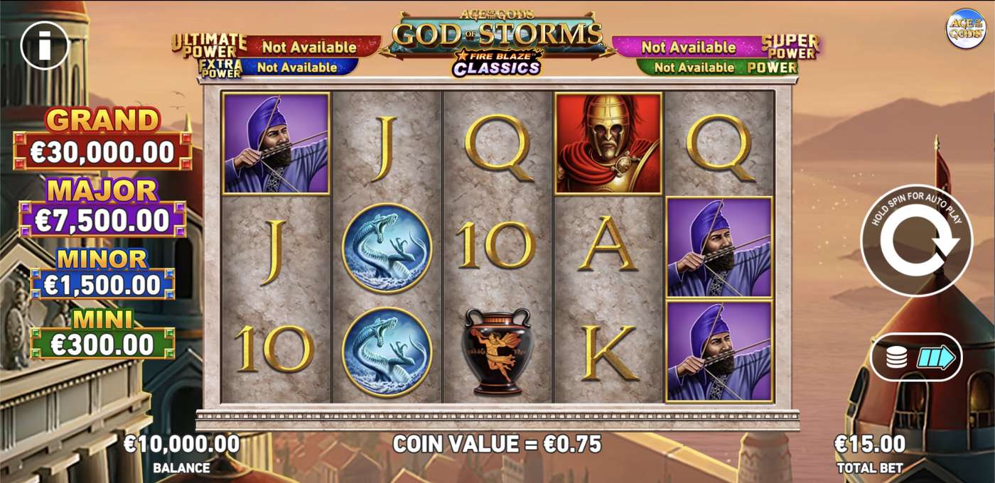 Age of the Gods: God of Storms Fire Blaze: image of main menu
