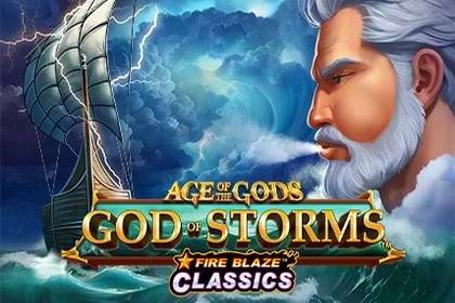 Age of the Gods: God of Storms Fire Blaze Online Slot Logo