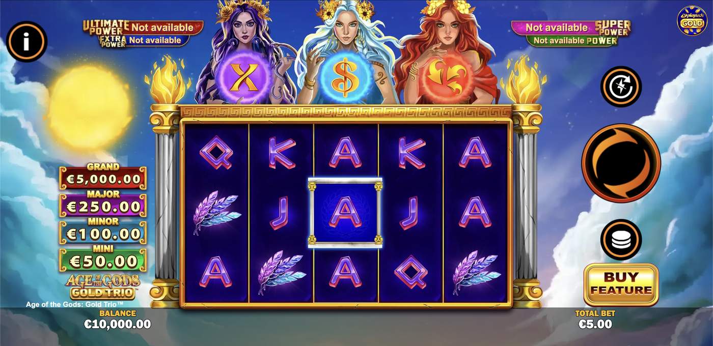 Age of the Gods: Gold Trio: image of main menu