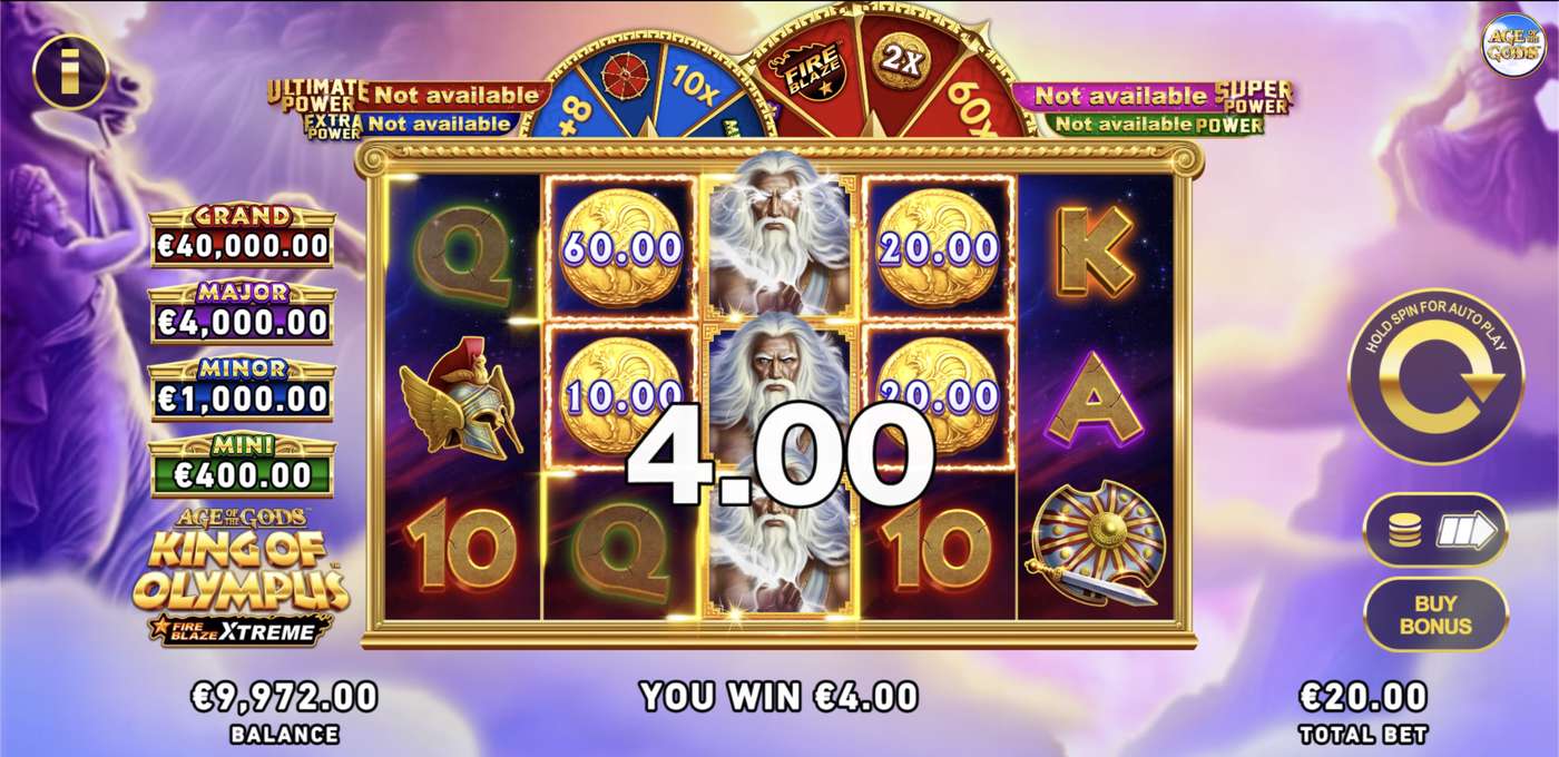 Age of the Gods: King of Olympus Fire Blaze Xtreme: image of winning
