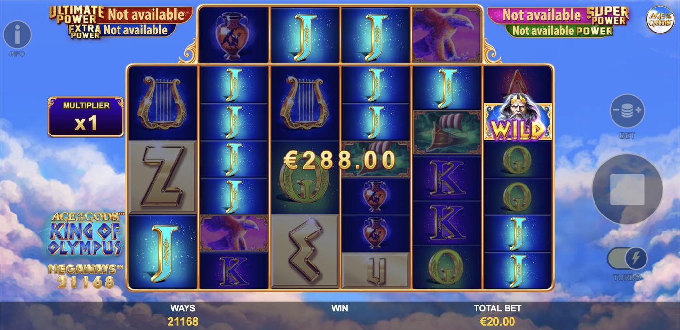 Age of the Gods: King of Olympus Megaways: image of winning