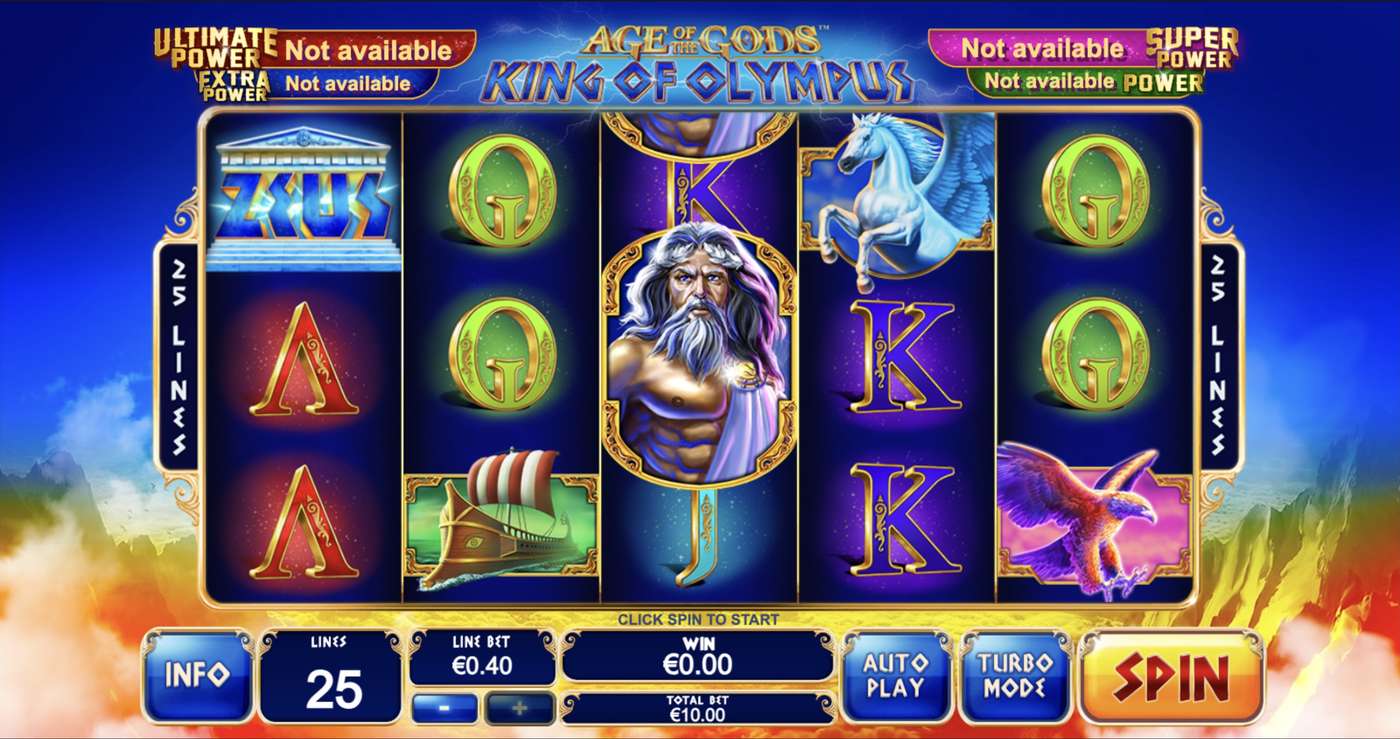 Age of the Gods: King of Olympus: image of main menu