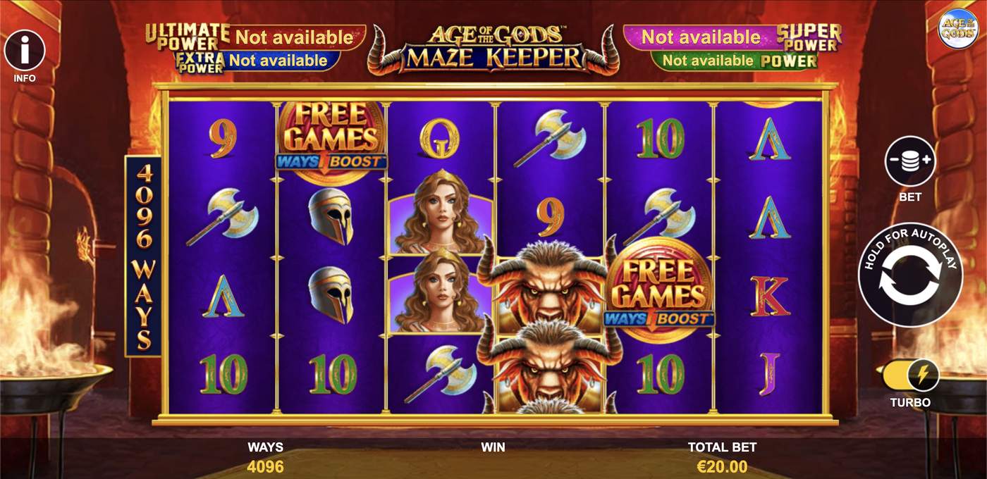 Age of the Gods: Maze Keeper: image of main menu
