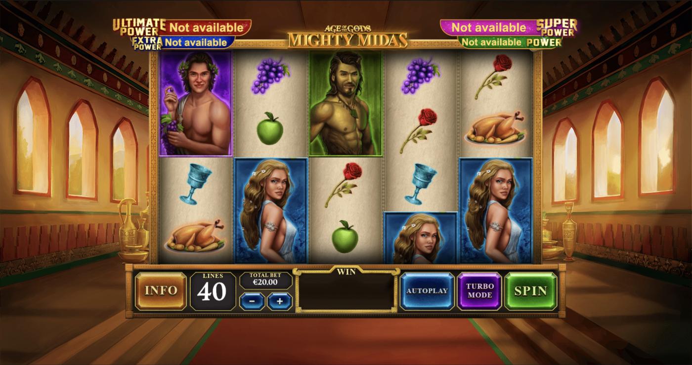 Age of the Gods: Mighty Midas: image of main menu