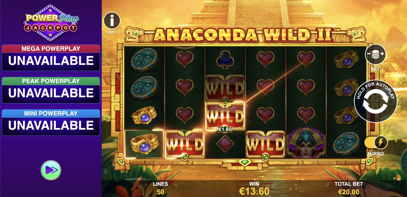 Anaconda Wild 2 PowerPlay Jackpot: image of winning