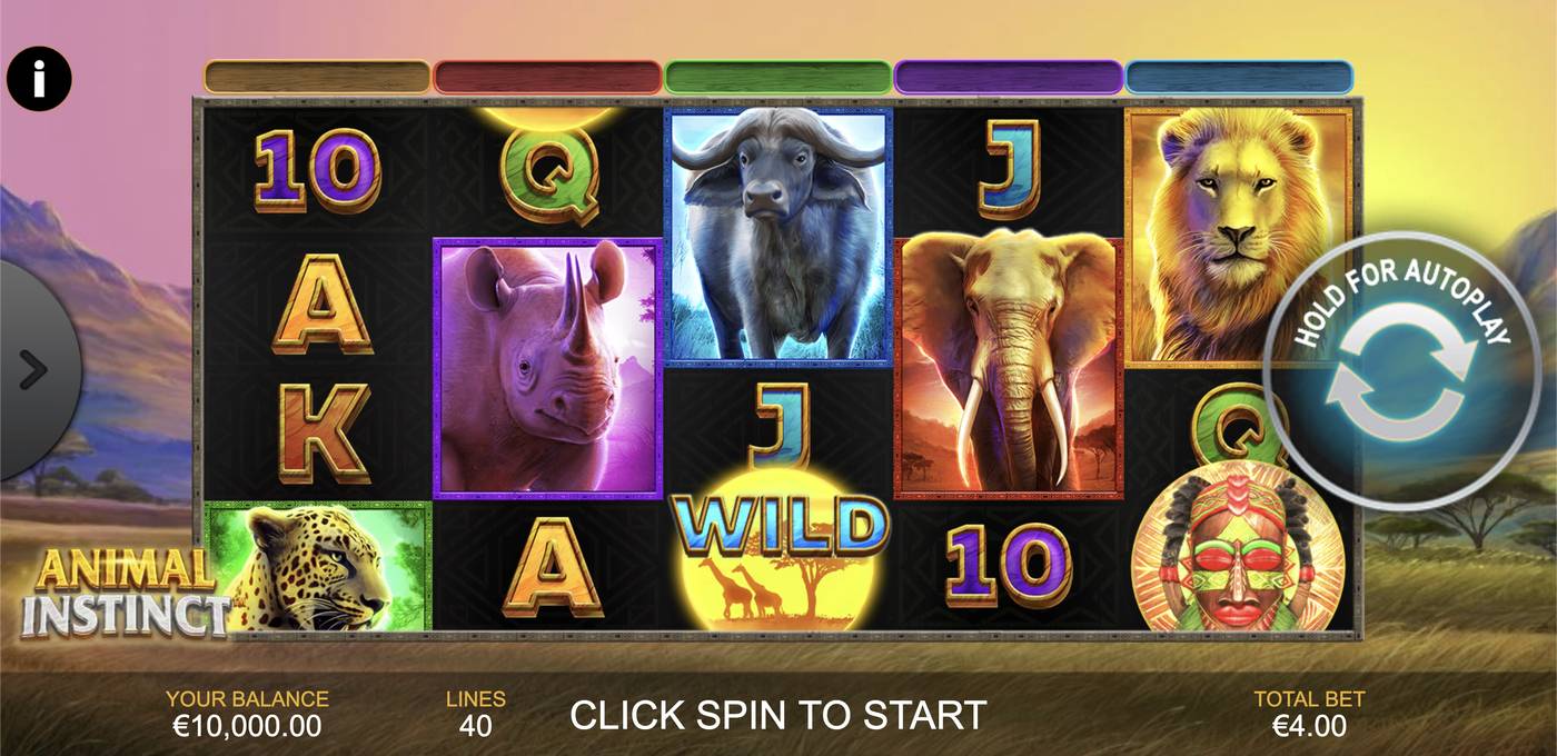 Animal Instinct: image of main menu