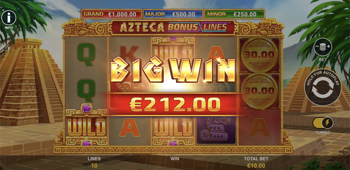 Azteca Bonus Lines: image of winning
