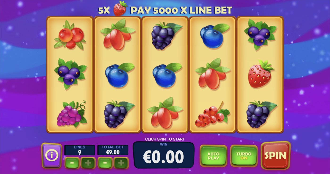 Berry Berry Bonanza: image of main menu