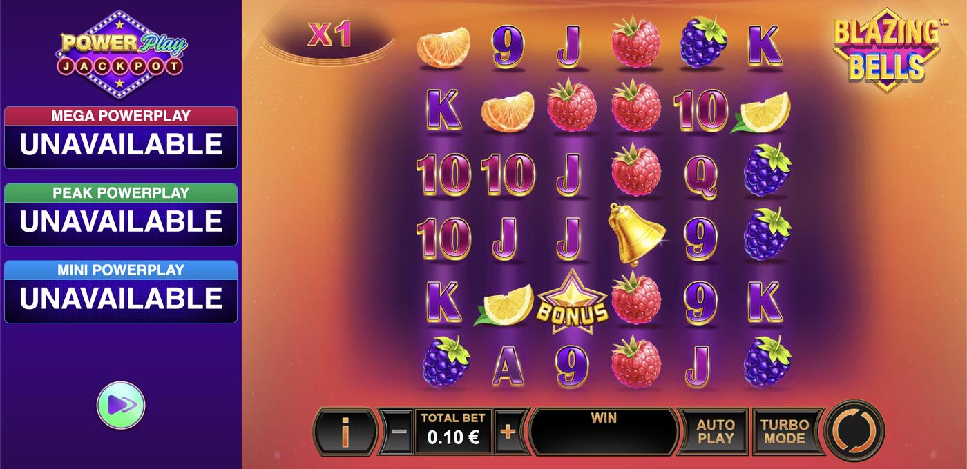 Blazing Bells PowerPlay: image of main menu