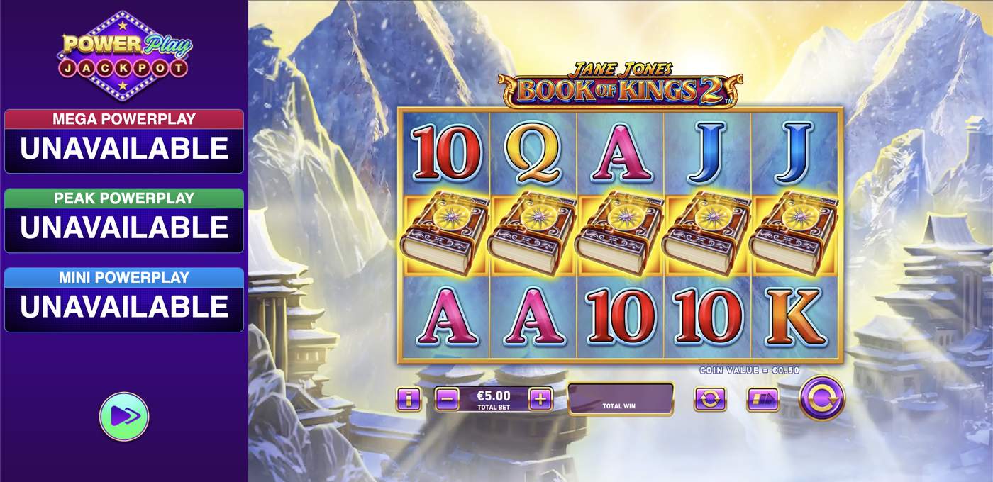 Book of Kings 2 PowerPlay Jackpot: image of main menu