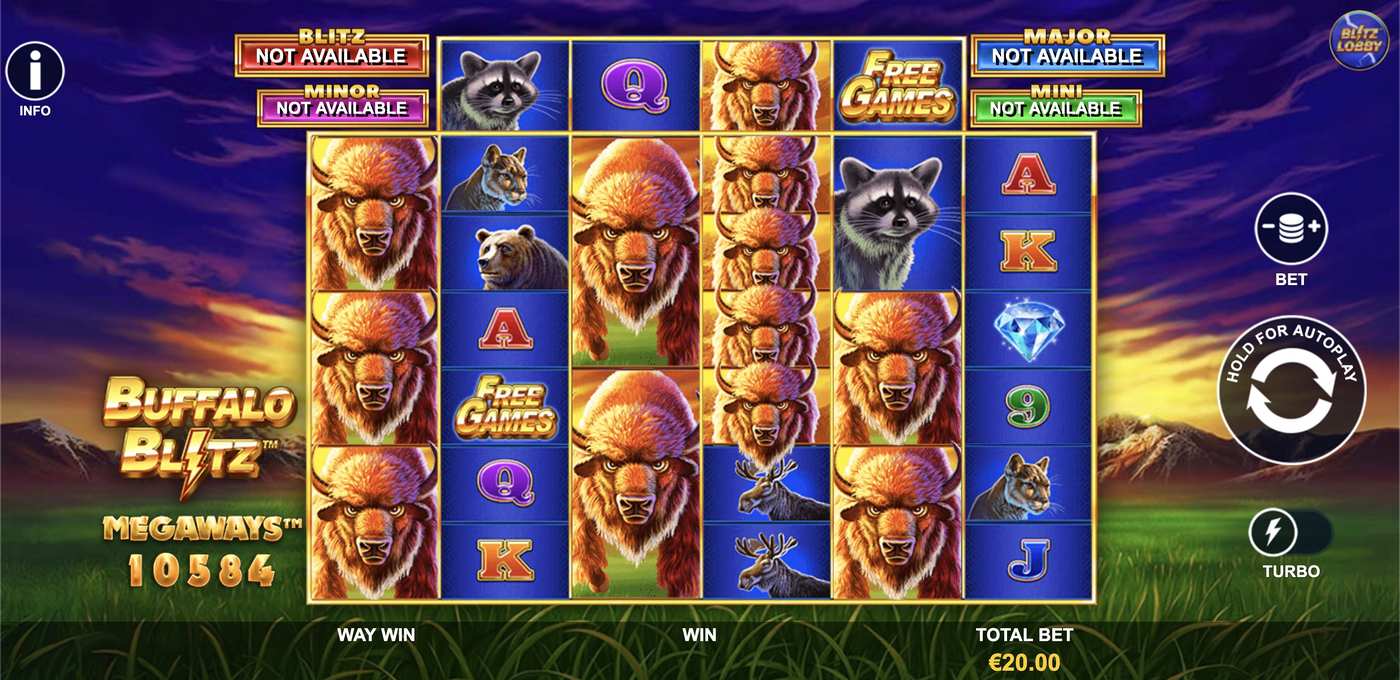 Buffalo Blitz Megaways: image of main menu