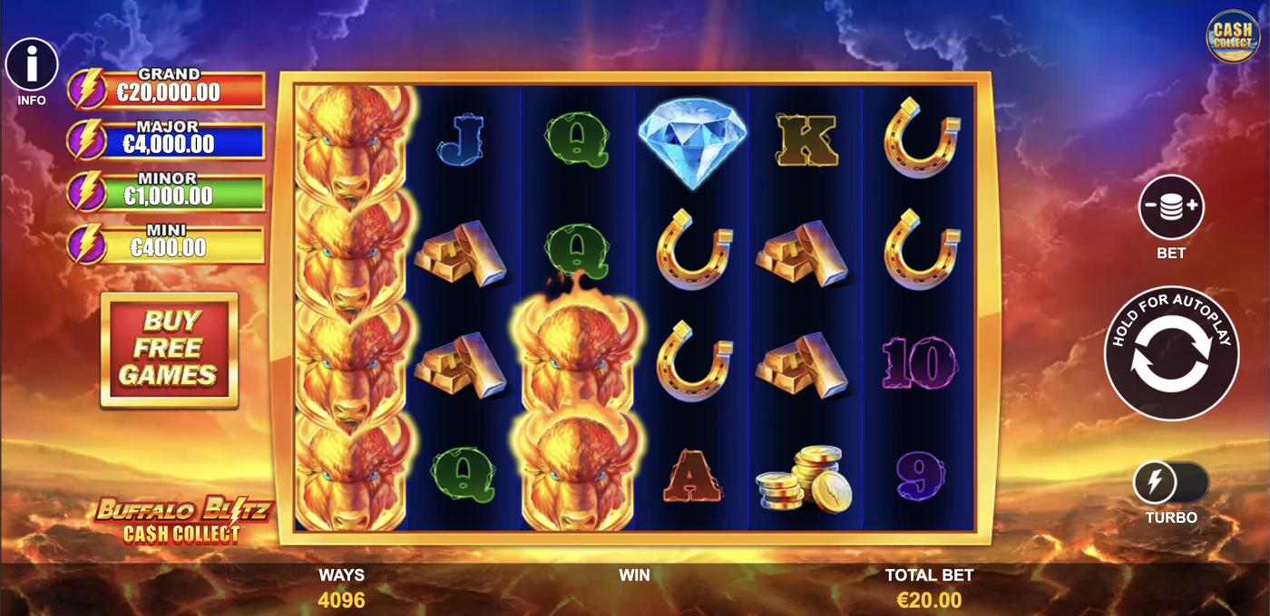 Buffalo Blitz: Cash Collect: image of main menu
