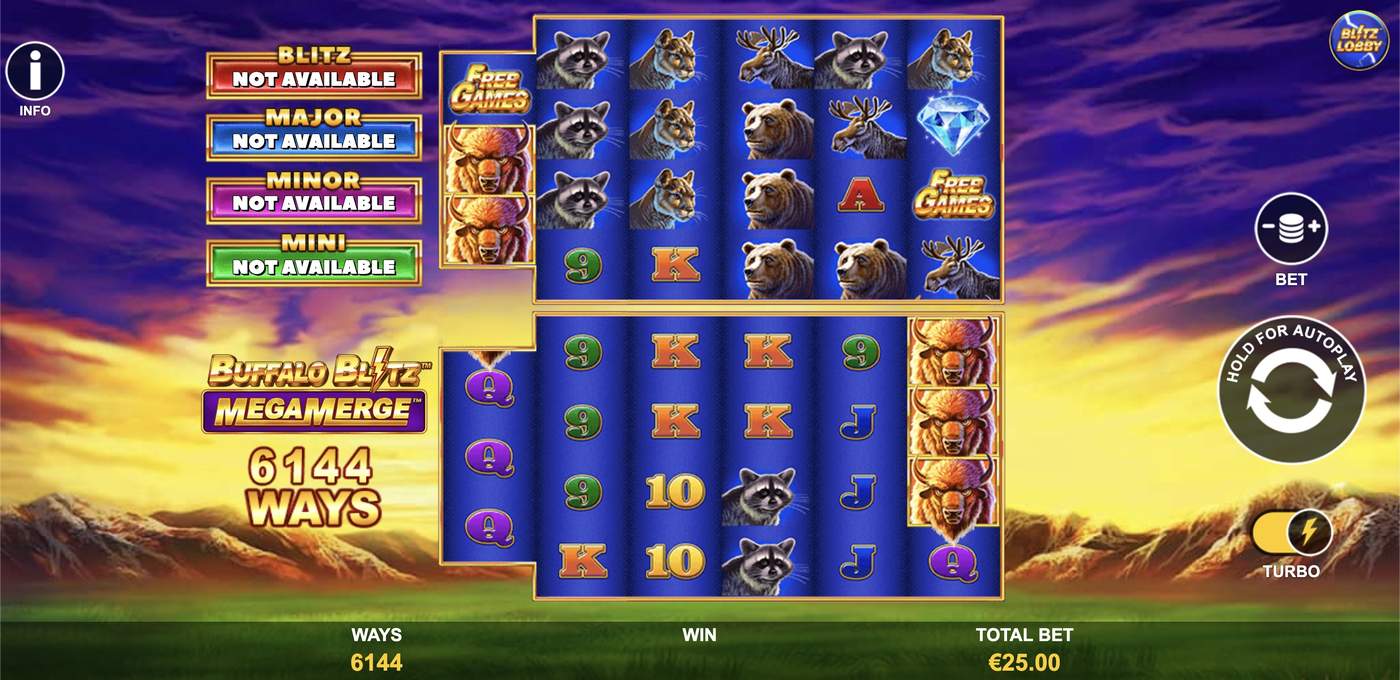 Buffalo Blitz: Mega Merge: image of main menu