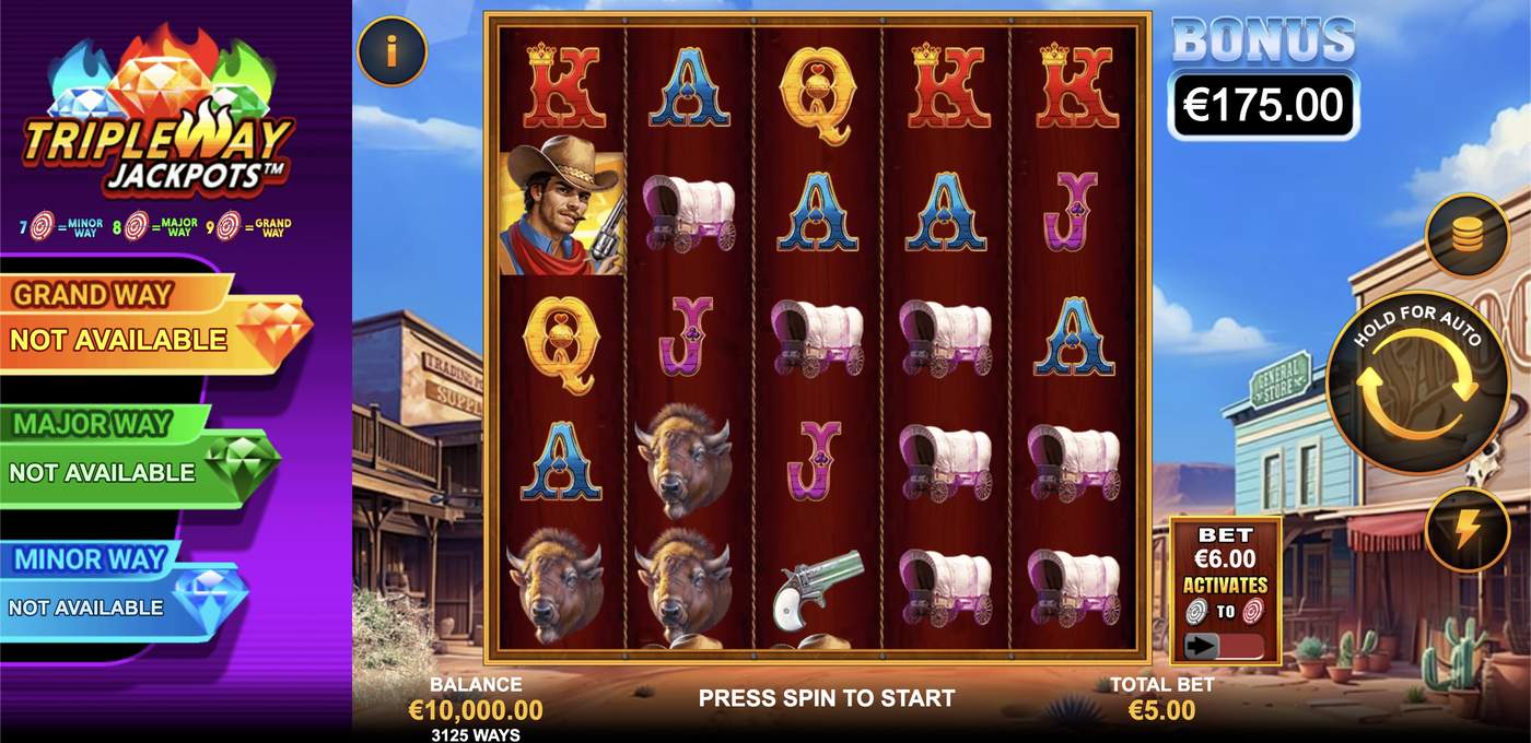 Bulls Eye Bandits: image of main menu