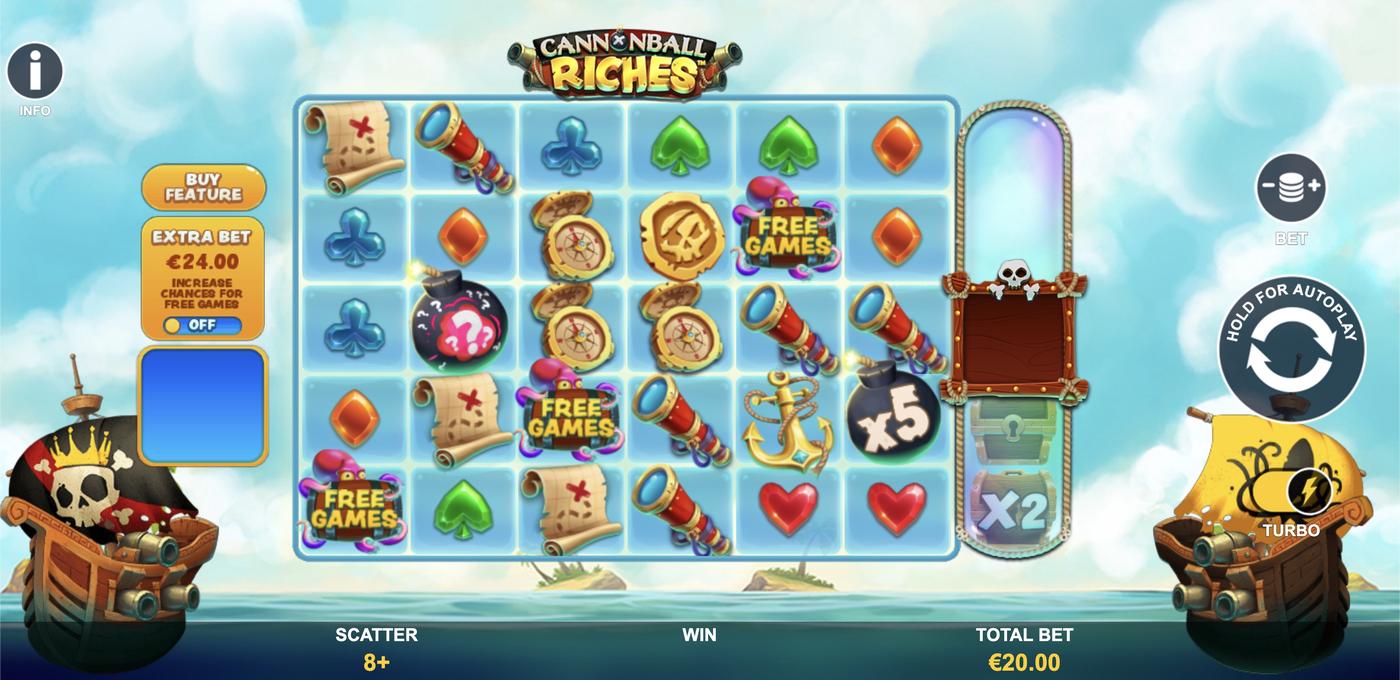 Cannonball Riches: image of main menu
