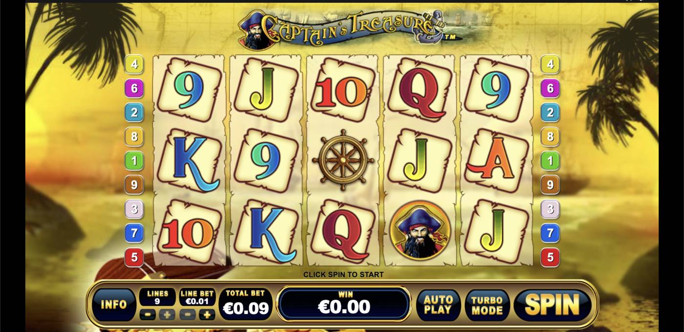 Captain’s Treasure: image of main menu