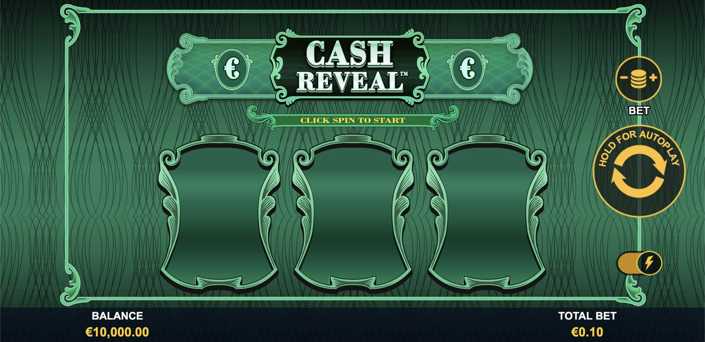 Cash Reveal: image of main menu