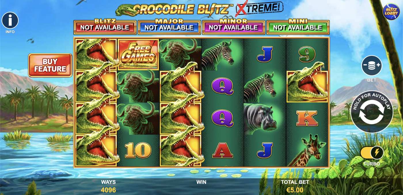 Crocodile Blitz Extreme: image of main menu