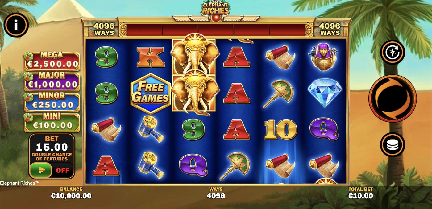 Elephant Riches: image of main menu