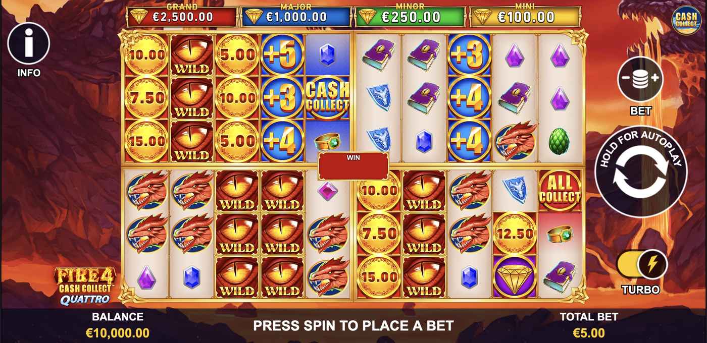 Fire 4: Cash Collect Quattro: image of main menu