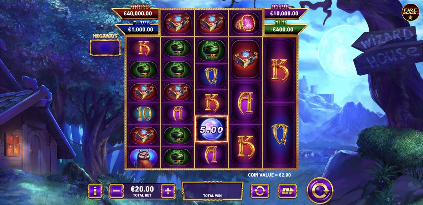Fire Blaze Blue Wizard Megaways: image of main menu