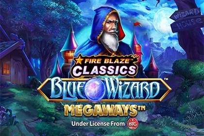 Fire Blaze Blue Wizard Megaways Online Slot Logo