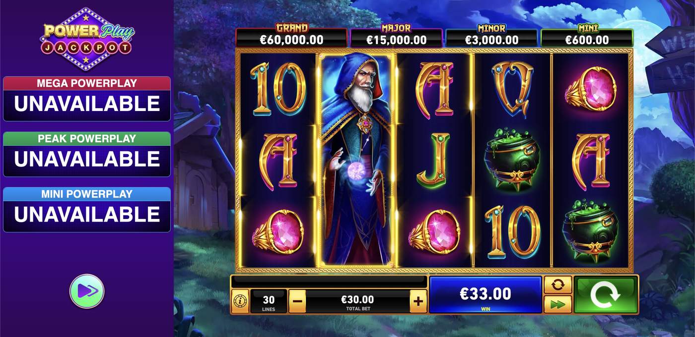 Fire Blaze: Blue Wizard PowerPlay Jackpot: image of winning