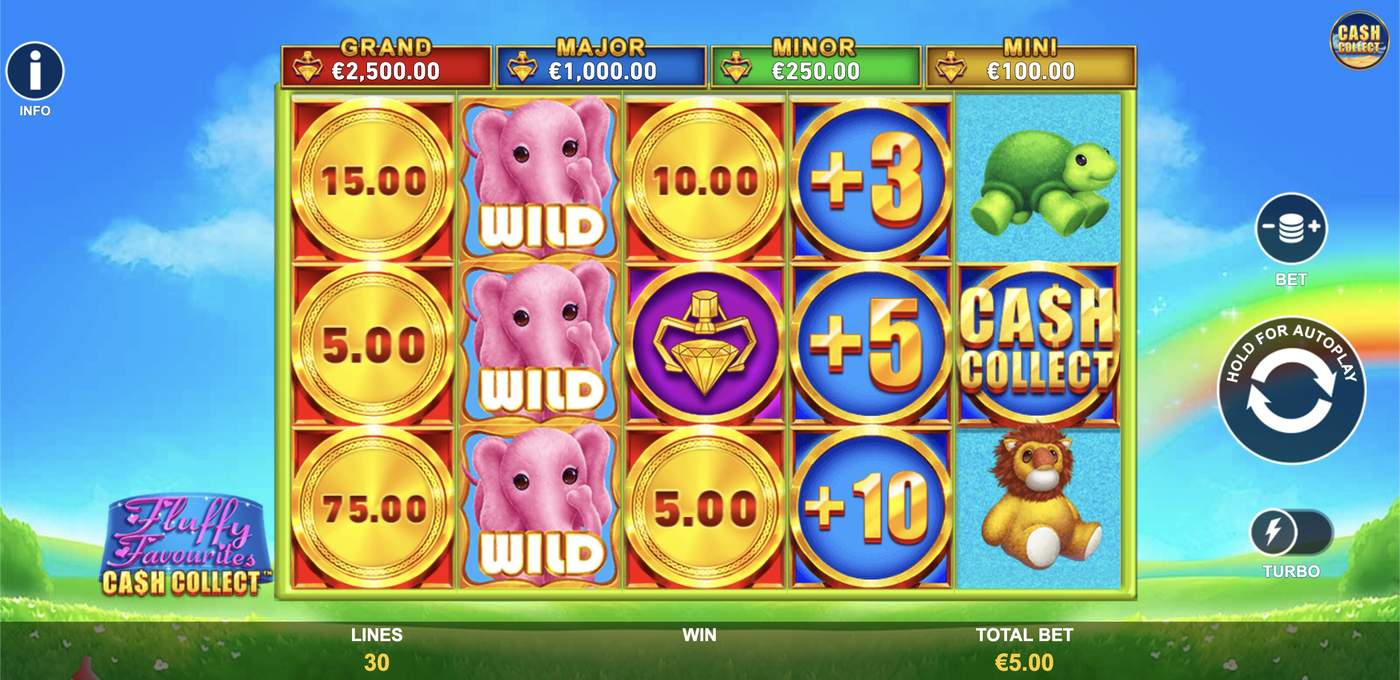 Fluffy Favourites: Cash Collect: image of main menu