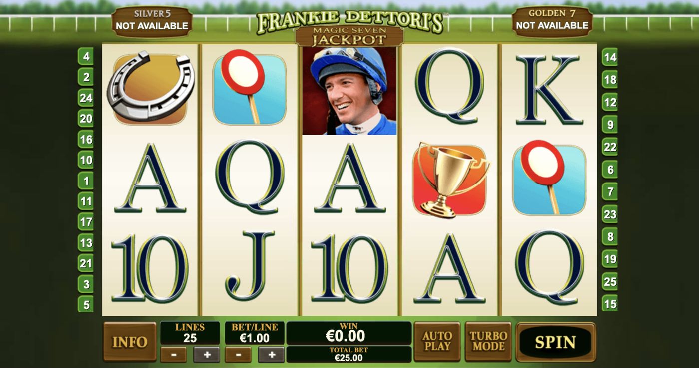 Frankie Dettori's Magic Seven Jackpot: image of main menu