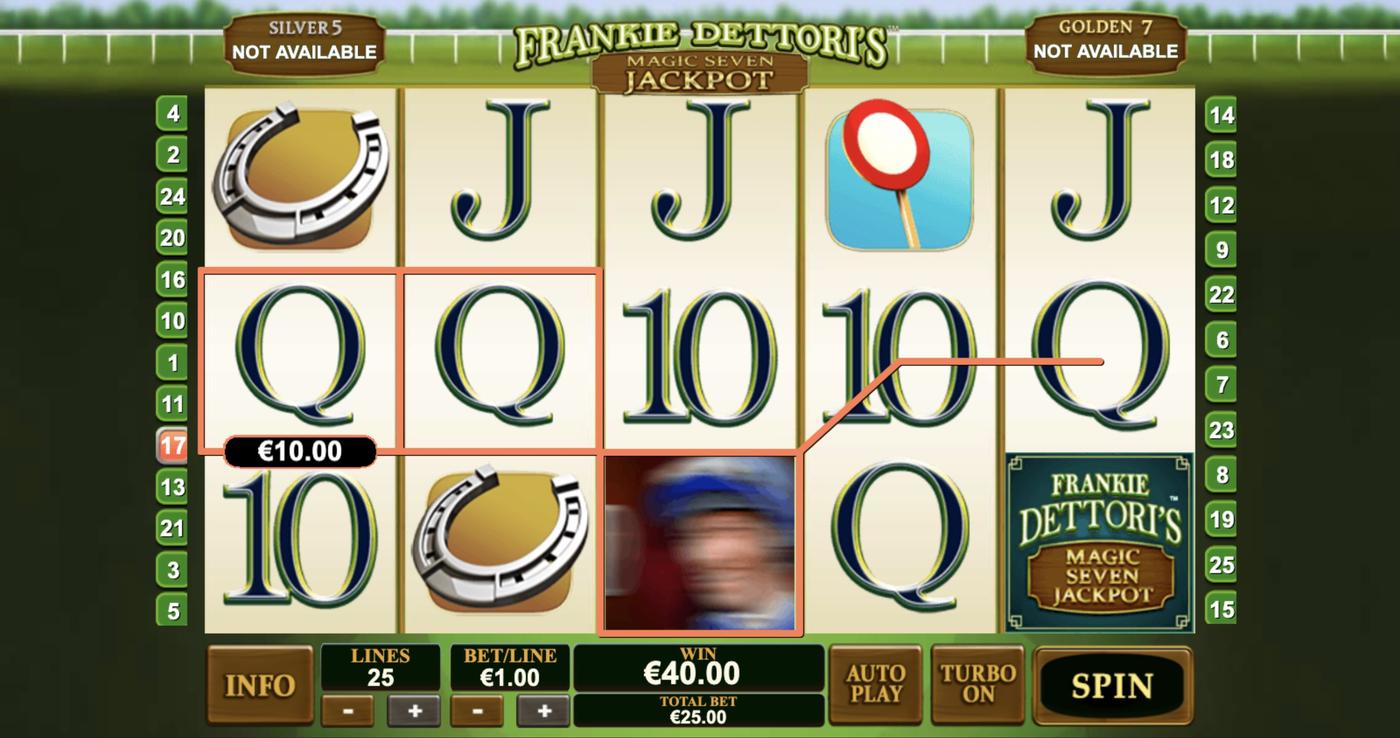 Frankie Dettori's Magic Seven Jackpot: image of winning