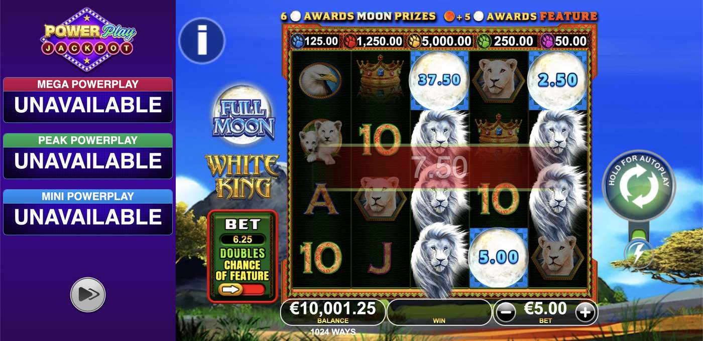 Full Moon: White King PowerPlay Jackpot: image of winning