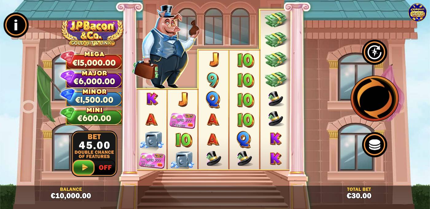 Gold Hit & Link: JP Bacon & Co: image of main menu