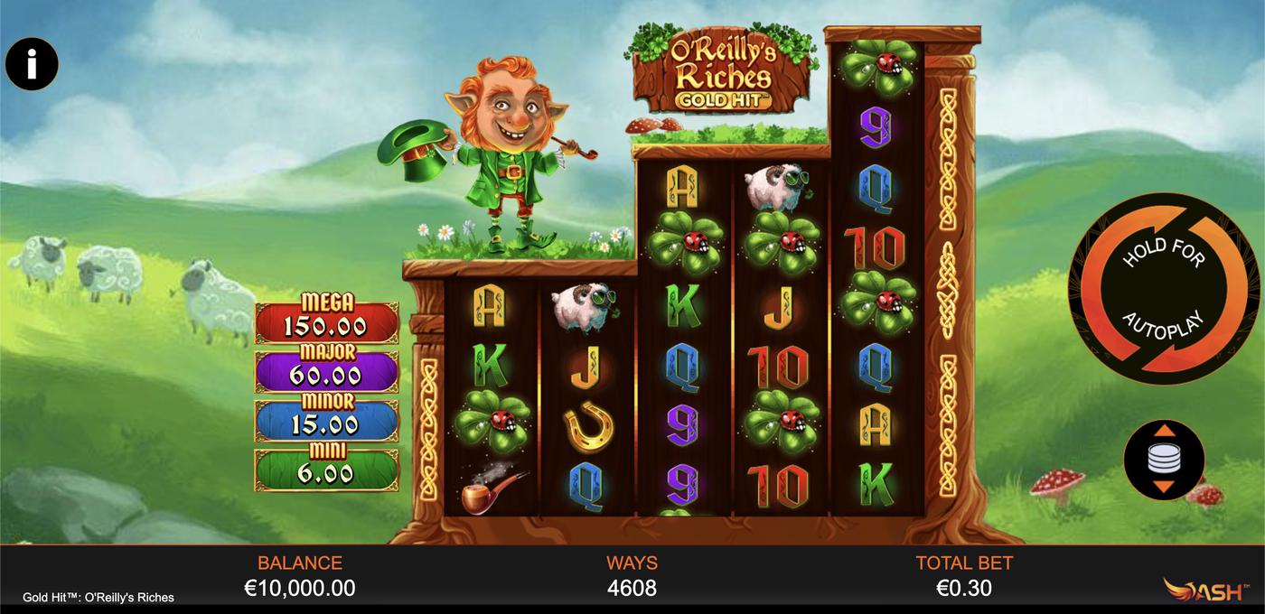 Gold Hit: O’Reilly’s Riches: image of main menu