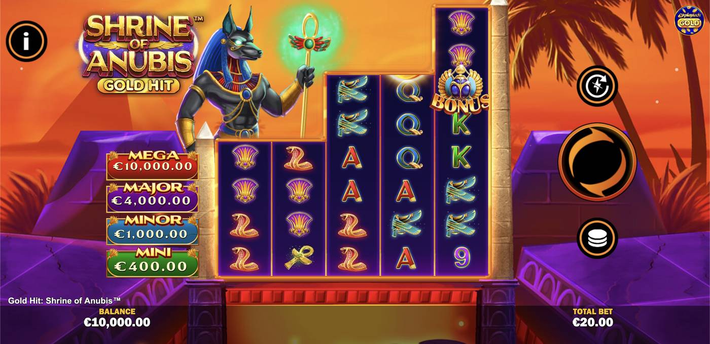 Gold Hit: Shrine of Anubis: image of main menu