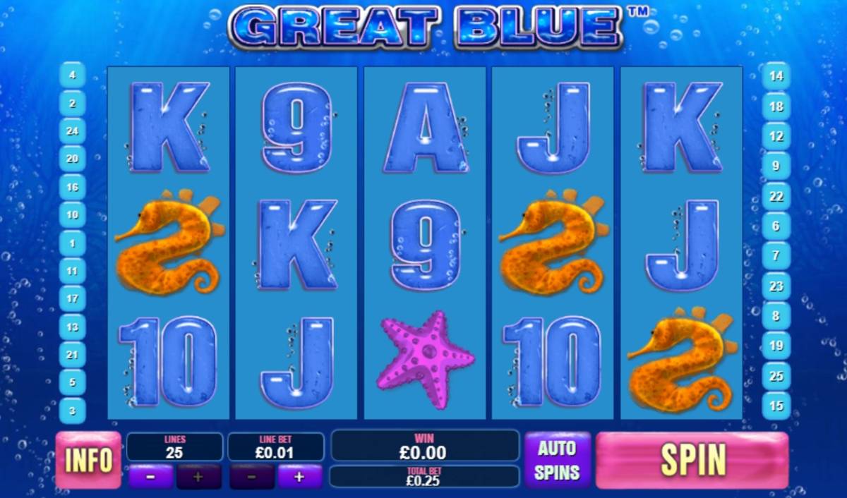 Great Blue: image of main menu