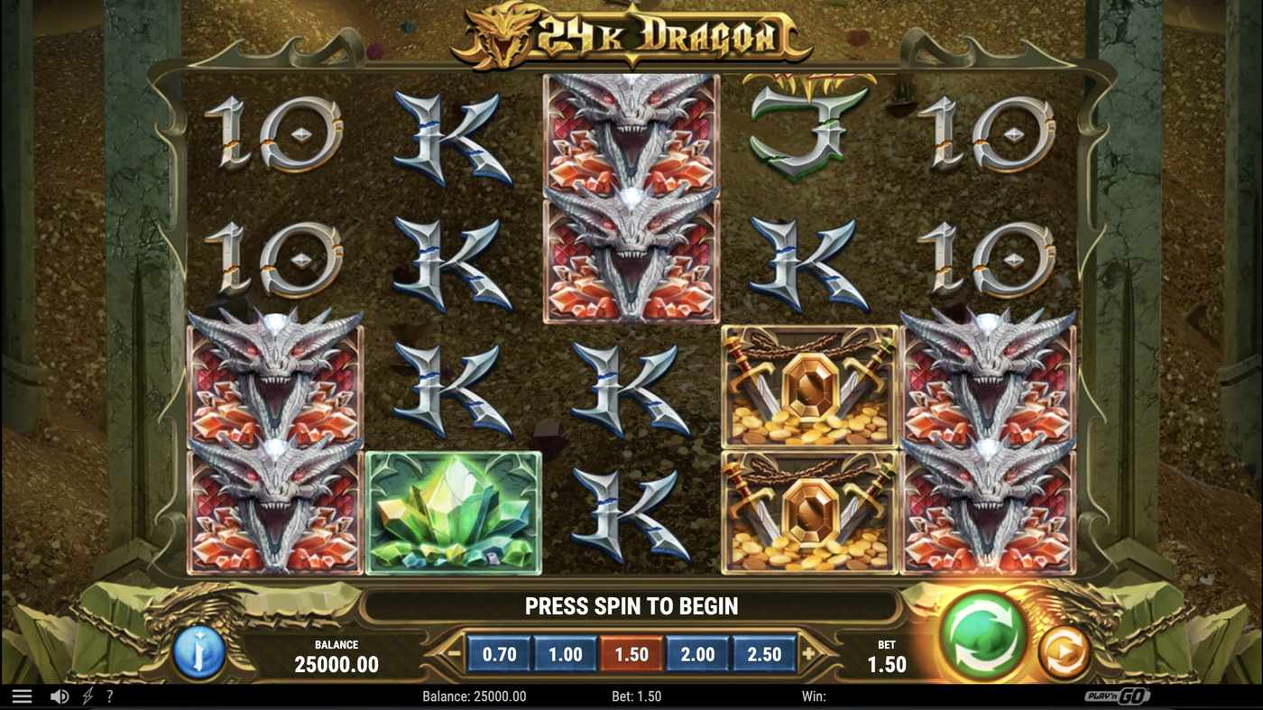 24k Dragon: image of main menu