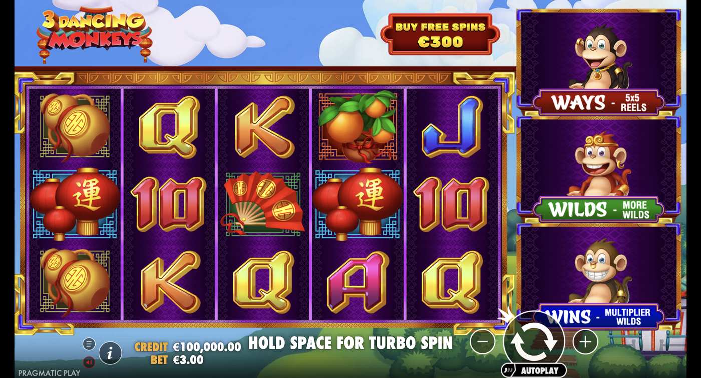 3 Dancing Monkeys: image of main menu