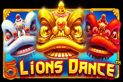 5 Lions Dance Online Slot Logo