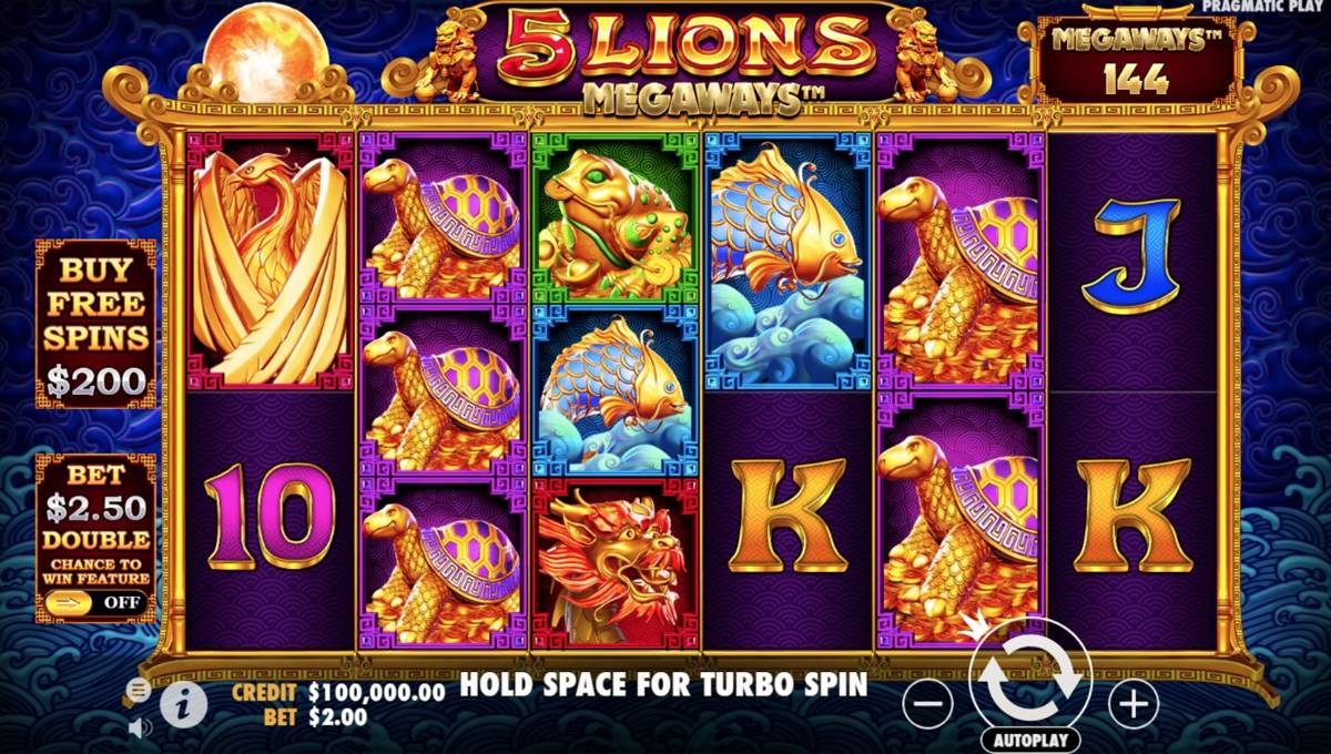 5 Lions Megaways: image of main menu