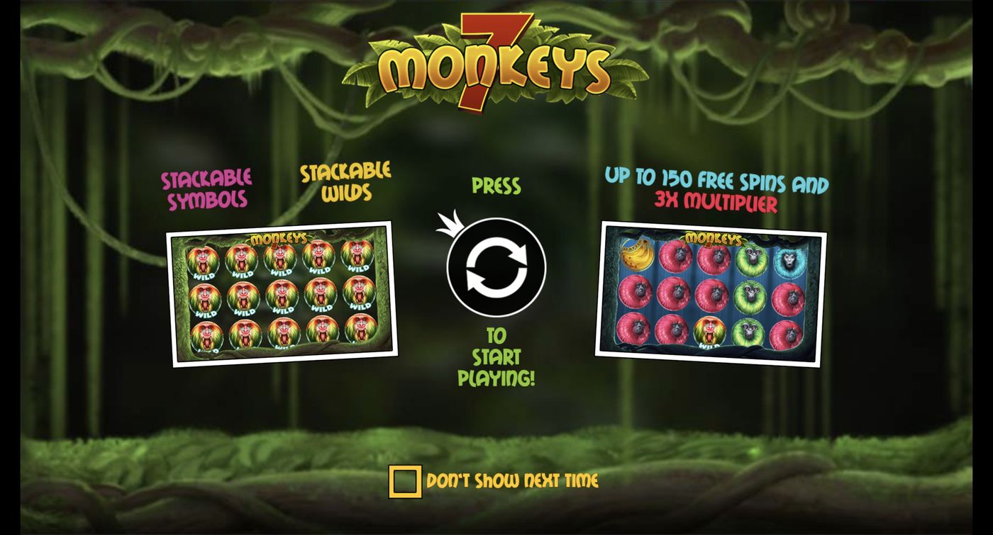 7 Monkeys: image of main menu