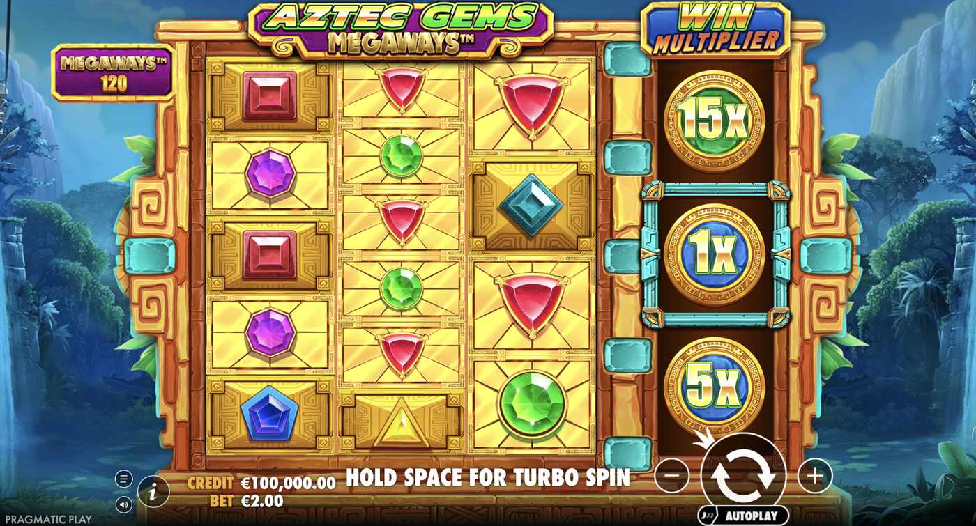 Aztec Gems Megaways: image of main menu