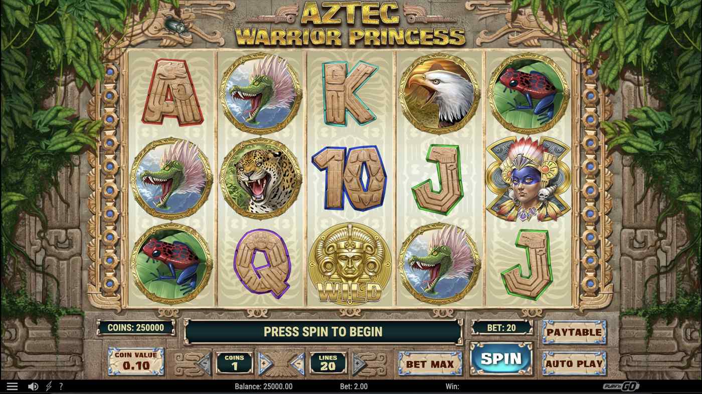 Aztec Warrior Princess: image of main menu