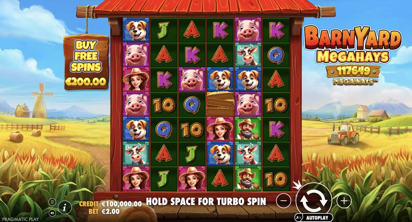 Barnyard Megahays Megaways: image of main menu