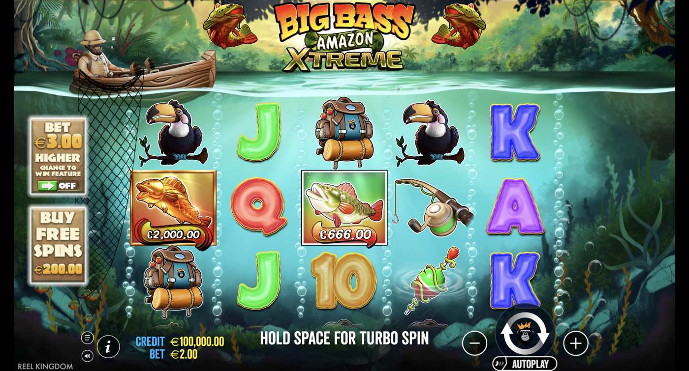 Big Bass Amazon Xtreme: image of main menu
