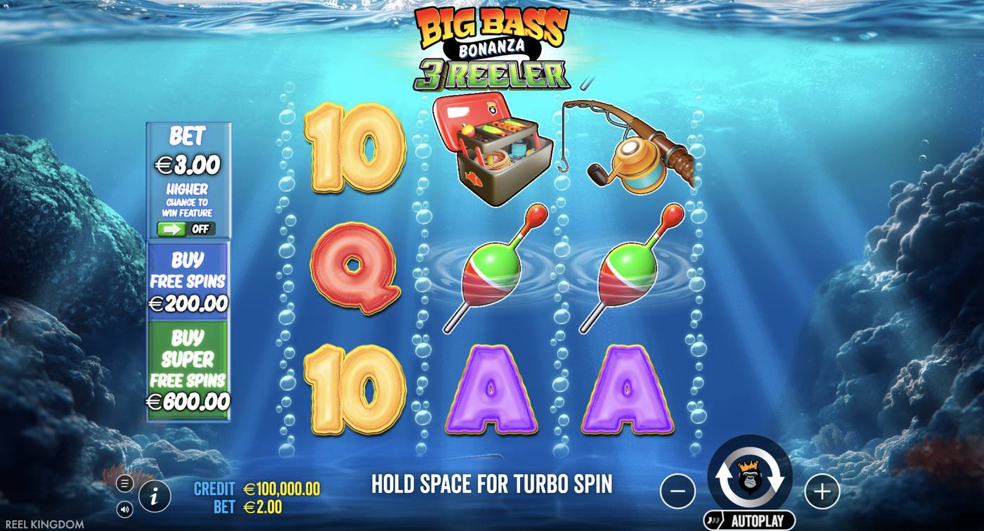 Big Bass Bonanza 3 Reeler: image of main menu