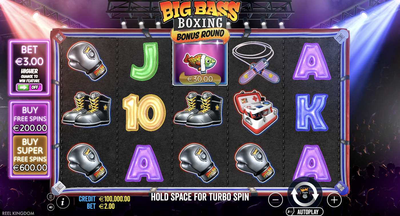 Big Bass Boxing Bonus Round: image of main menu